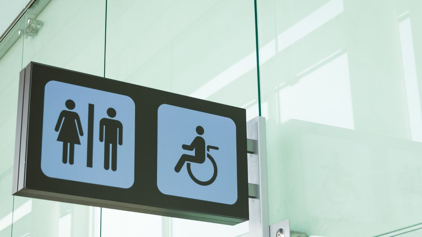 Disabled accessible toilet sign