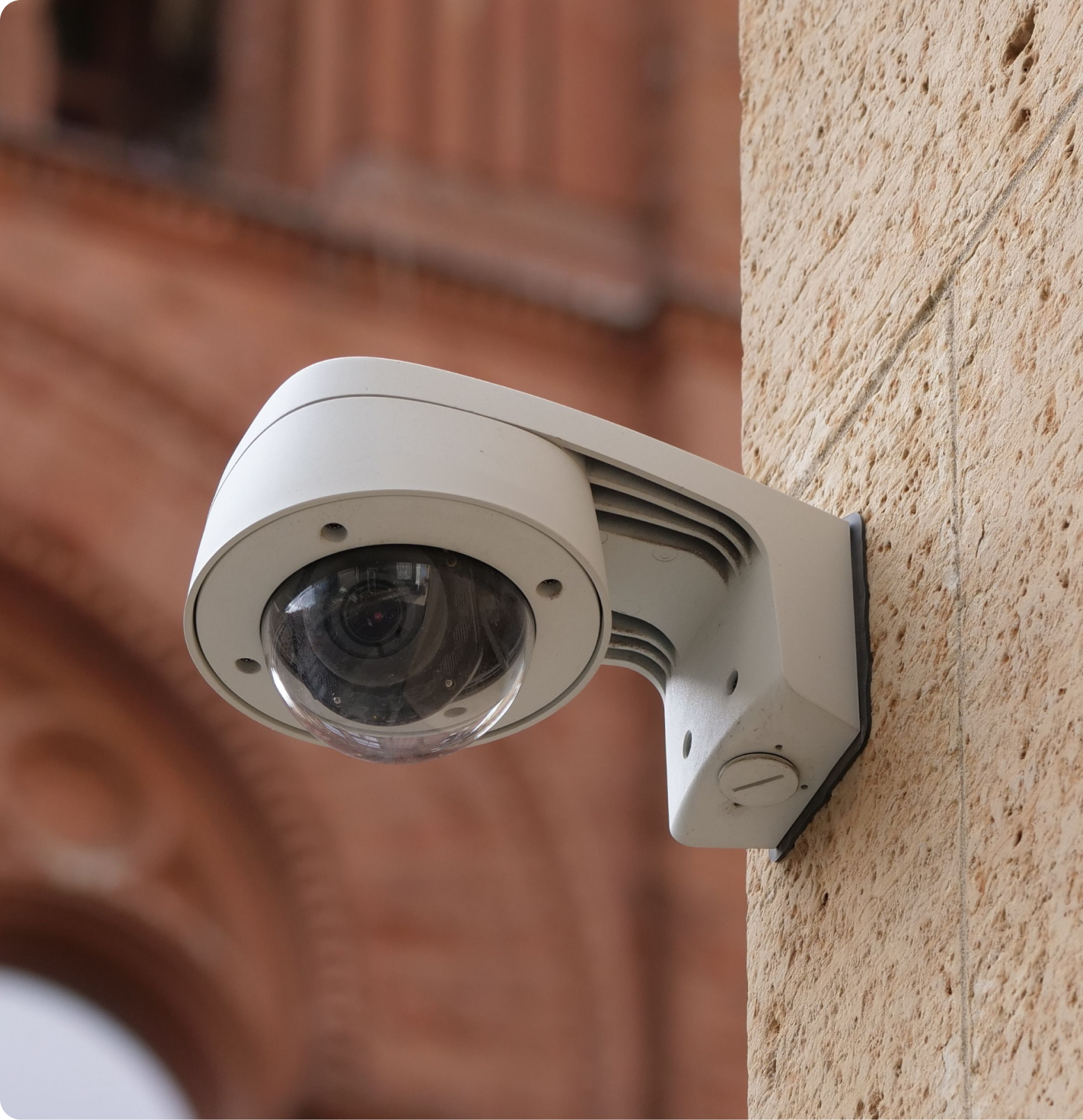 Commercial CCTV camera installed on a building