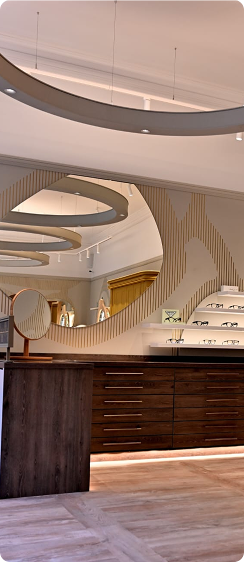 Refurbished interior of Reid McKellar Opticians