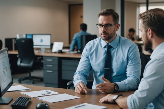 Security consultant with small business owner